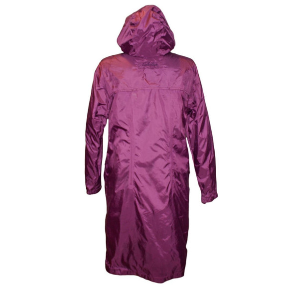 Cabela's Raincoat Long Packable Hooded Purple Size S - Picture 2 of 3